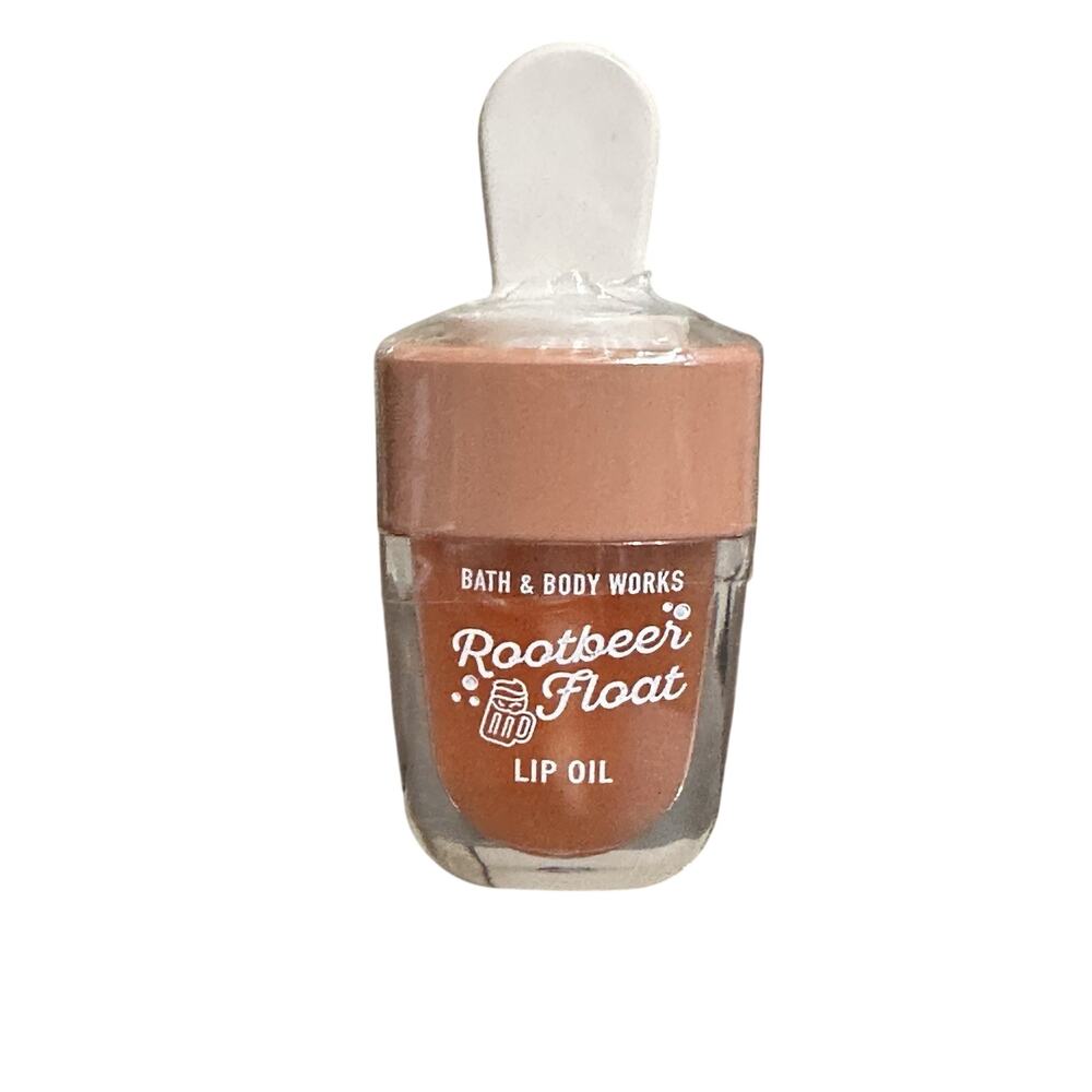 1 NEW BATH & BODY WORKS ROOTBEER FLOAT LIP OIL GLOSS SHINE BALM WAND ICE CREAM